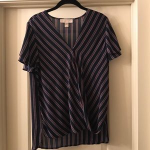 Navy/Red Striped Blouse